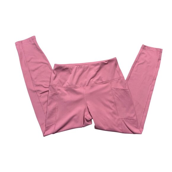Yoga Leggings With Pockets For Women By YOGALICIOUS Size M Pink - Picture 1 of 3
